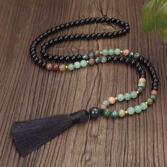 Emotional Blockage, Obsidian Necklace, Sense Of Self, 108 Mala Beads, Healing Necklace, 108 Bead