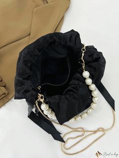 Bird in Bag - Pearl Bridal Handbag With Trendy Chain And Bowknot For Women Bucket Style Chic Bags With Adjustable Chain, Elegant Chain Bucket Bag, Chic Bags With Adjustable Chain For Everyday Use, Chic Bag With Adjustable Chain For Everyday Use, Everyday Bag With Adjustable Chain, Bridal Handbag, Bridal Handbags, Bridal Bag, Elegant Bride