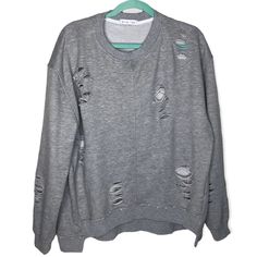 Allie Ray Grey Distressed Longsleeve Sweatshirt Size Medium This Sweatshirt Is Light Weight And Fits A Size Large Even Tho It’s A Size Medium. This Sweatshirt Is Oversized And Might Fit A Size Large. Brings Back Memories Of The Flashdance Movie. Would Look Great With Some Jeans. All Items Are Pre-Loved And ******Might Or Might Not Have Any Visible Flaws!***** Some Items Are New With Tags When Mentioned. Length 25 1/2” Put To Pit 25 1/2 “ Sleeve Length 31 1./2 From Neck To Wrist Length From Back Distressed Long Sleeve Sweater For Spring, Distressed Long Sleeve Relaxed Fit Sweater, Distressed Relaxed Fit Long Sleeve Sweater, Distressed Long Sleeve Sweater With Relaxed Fit, Distressed Sweater With Relaxed Fit And Long Sleeves, Long Sleeve Distressed Sweater With Relaxed Fit, Trendy Distressed Long Sleeve Sweatshirt, Trendy Distressed Long-sleeve Sweatshirt, Trendy Long Sleeve Distressed Sweatshirt