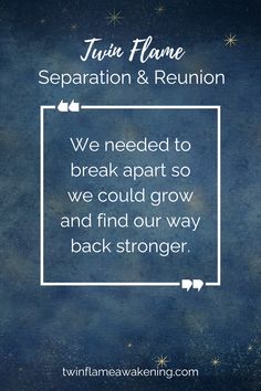 We needed to break apart so we could grow and find our way back stronger.