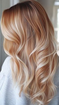 #hairstyles #autumn hair #hair tutorial #cheveux d'automne #braided hair tutorial #coiffure femme plus de 50 ans #fall hair colors #fall hair color trends for brunettes #back to school hairstyle #bangs with long hair #rockabilly hair tutorial #messy bun tutorial #easy curly hairstyles #fall hair #curly hairstyles #bored panda coin #bored panda #low lights for blonde hair #hairstyle for every hair type #boy hair cut #festive hairstyle #summer hair care Peach Highlights, Copper Blonde Hair, Light Strawberry Blonde, Strawberry Blonde Highlights, Red Blonde Hair, Strawberry Blonde Hair Color, Ginger Hair Color, Copper Hair Color, Strawberry Blonde Hair