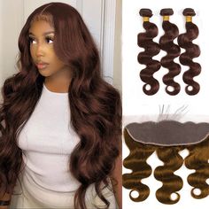 Brand: One More Hair Hair color: #4 Color Material: 100% human hair Texture: Body Wave Hair Bundles With Lace Frontal Lace design: 13x4 Lace Frontal Length: 10-28 Inches Hair Bundles, 10-20 inches lace Frontal Lace Material: Swiss Lace in Transparent Color Feature: Pre-plucked, natural hairline, Glueless, Baby Hair Around, Hair Can Be Dyed Easily Processing Time: Usually Ship The Order Within 24 Hours After Order confirmed, Except for Weekends and Holidays Delivery Time: USPS 3-5 business days; China Long Hair, Hair Extension Care, Frontal Hair, Long Human Hair Wigs, 100 Human Hair Extensions, Bundles With Closure, Remy Hair Weave, Frontal Hairstyles, Brazilian Remy Hair