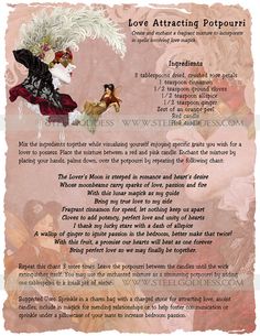 the back cover of love attracting potpouri, written in english and spanish