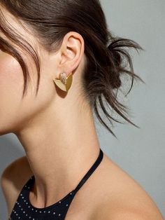 Level up your style with the Ruth Earrings, abstract pointed stud earrings that make a statement with their unique silhouette. Pavé and gold, wear these earrings for everyday glam or for special occasions — either way, they’ll be sure to impress. Everyday Glam, Gold Drop Earrings, The Gold, Level Up, Gold Earrings, Special Occasion, Stud Earrings, Drop Earrings, Free Shipping