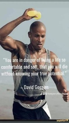 a man holding a frisbee in his right hand with a quote on it