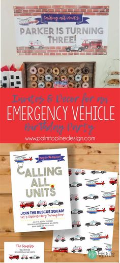 emergency vehicle bulletin board and printables for kids to help them learn how to use it