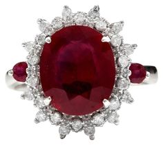 7.75 Carats Impressive Red Ruby and Diamond 14K White Gold Ring Suggested Replacement Value $4,900.00 Total Red Ruby Weight is: 7.00 Carats (lead glass filled) Ruby Measures: 12 x 10mm Natural Round Diamonds Weight: .75 Carats (color G-H / Clarity SI1-SI2) Ring total weight: 6.5 grams Disclaimer: all weights, measurements and colors are approximate and may vary slightly from the listed dimensions or as seen in the image. All pictures are magnified to show the smallest of details. Please, refer t Wngagement Ring, Lead Glass, Etsy Gold Ring, Birthday Ring, Ruby Diamond, 14k White Gold Ring, Red Ruby, White Gold Ring, Love Ring