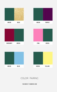 the color scheme for different colors