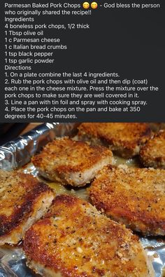 the recipe for baked pork chops is shown in an image above it's description