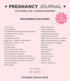 the printable baby shower planner with instructions for it's birth and its contents