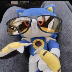 a stuffed animal with sunglasses on it's face