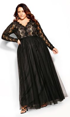 Rare Beauty Maxi Dress - black Party Dresses Plus Size, Women Plus Size Dresses, Plus Size Holiday, Long Sleeve Ball Gowns, Tulle Maxi Skirt, Plus Size Party, Plus Size Party Dresses, Mob Dresses, Mother Of Groom