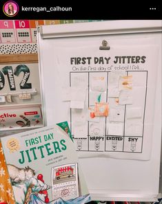 the first day jitters are on display in front of children's books