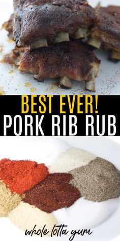 the best ever pork rib rub recipe is made with spices and seasonings for an easy, delicious dinner