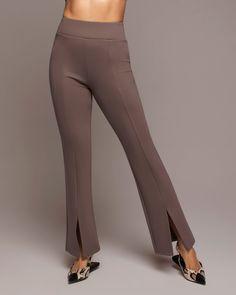 Luna Pant - Deep Taupe Yoga Barre, Golf Dresses, Pocket Leggings, Tennis Dress, Taupe Color, Chic Look, 5 S, Soft Hand, Split Hem