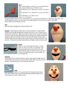 the instructions for crocheted chickens are shown in this page, which shows how to