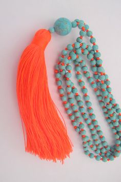 Japamala Boho Styl, Diy Collier, Aqua Beads, Mala Necklace, Diy Schmuck, Mala Beads, Beaded Tassels