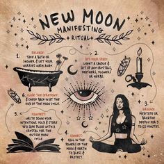 Cer Nocturn, Kartu Tarot, New Moon Ritual, Magia Das Ervas, Moon Ritual, Wiccan Magic, Witch Spirituality, New Moon Rituals, Magic Spell Book