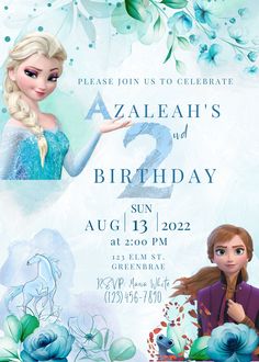 the frozen princess birthday party flyer