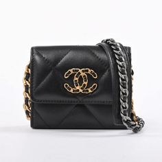 Chanel Coin Purse Coin Case Lambskin Black Shoulder Bag Size About W11xh9.5cm Chanel Coin Purse, Black Shoulder Bag, Chanel Bags, Purse Clutch, Chanel Bag, Black And Brown, Coin Purse, Limited Time, Coin