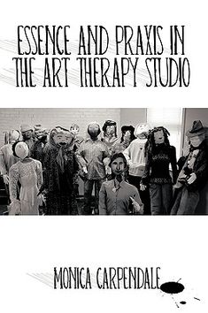 the cover of an art therapy book with black and white image of people in costumes