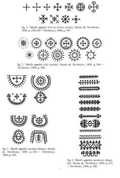 an image of some different designs in the style of cross stitchs and other symbols