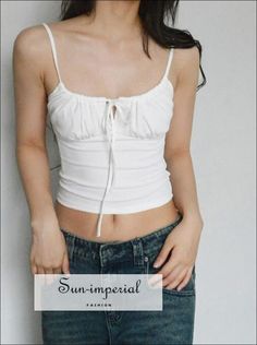 Elasticity: High Stretch Fabric Type: JERSEY Material: Cotton Material: Polyester Material: Spandex Pattern Type: Solid Style: High Street Clothing Length: Short Origin: Mainland China CN: Jiangsu Decoration: Ruched Gender: WOMEN Tops Type: Camis Item Type: Tops 50% Cotton, 45% Polyester, 5% SpandexSize Table S: Bust 62-85cm(24.4"-33.5") Length 34cm(13.4") M: Bust 66-90cm(26"-35.4") Length 35cm(13.8")The size be measured by ourselves, with error1-3cm Fitted Summer Crop Top With Drawstring, Fitted Drawstring Tank Top For Summer, Casual Fitted Crop Top With Drawstring, Fitted Summer Tops With Drawstring, Summer Fitted Drawstring Tops, Fitted Drawstring Tops For Summer, Fitted Ruched Crop Top Casual, Imperial Fashion, Street Clothing