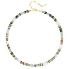 PRICES MAY VARY. DESIGN: Handmade using natural gemstones for a unique and trendy bohemian-inspired design, including green aventurine, natural green amethyst, 14k gold beads interspersed throughout the necklace making it a trendy piece for any occasion. SIZE: Gemstone beaded choker necklace is 16"+2" length, perfect for wearing as a choker necklace or layering with other necklaces for a stylish look. HIGH-QUALITY NECKLACE: Made with natural gemstones, perfect for summer vibes, beach outings, an Adjustable Gemstone Beaded Necklace For Beach, Multicolor Gemstone Jewelry For Beach, Bohemian Gemstone Beaded Necklaces For Beach, Bohemian Gemstone Necklace For Beach, Bohemian Pearl Necklace With Gemstone Beads, Bohemian Pearl Necklace With Round Natural Stones, Bohemian Spacer Beads Necklace For Vacation, Bohemian Pearl Necklace With Polished Beads, Bohemian Multicolor Pearl Necklace With Gemstone Beads