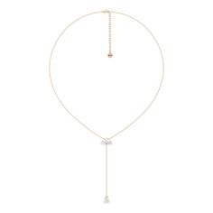 The chicest lariat you can add to your daily-wear jewelry wardrobe. This Y-shaped necklace features a barely-there chain with an adjustable clasp. The Y-tail drops from a trio of diamonds and ends with a pear-cut diamond tip. Count on this piece to bring instant elegance to casual looks. Luxury Lariat Necklace With Detachable Pendant, White Chic Lariat Necklace, Chic White Lariat Necklace, Luxury Lariat Drop Necklace With Adjustable Chain, Luxury Delicate Chain Lariat Necklace, Timeless Long Drop Lariat Necklace, Luxury Lariat Backdrop Necklace With Delicate Chain, Luxury Lariat Backdrop Necklace With Adjustable Chain, Luxury Long Drop Backdrop Necklace With Adjustable Chain