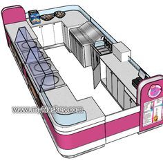 a pink and white floor plan for a restaurant