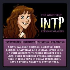 an animated image of a woman with long brown hair and the words intp above her head