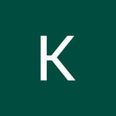 the letter k is made up of white letters on a dark green background, and it appears to be in two different font styles