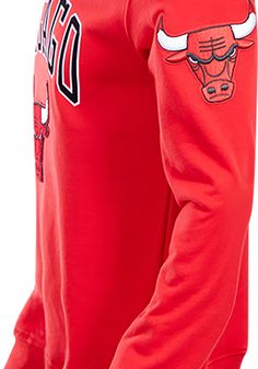 Head out in style with our Chicago Bulls Red Classic Fashion Sweatshirt! This Bulls Long Sleeve Sweatshirt features a crew neck with team graphic across center chest and on both sleeves. You'll be warm, comfortable and stylish as you head to class, the game or just out on the town in this Chicago Fashion Sweatshirt. Red Long Sleeve Top With Embroidered Logo, Red Long Sleeve Sweatshirt With Embroidered Graphics, Casual Red Sweatshirt With Embroidered Graphics, Red Cotton Sweats With Ribbed Cuffs, Chicago Fashion, Chicago Bulls, Long Sleeve Sweatshirts, Sweatshirt Fashion, Classic Style