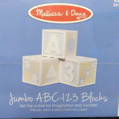 an advertisement for jumbo abc and 123 blocks