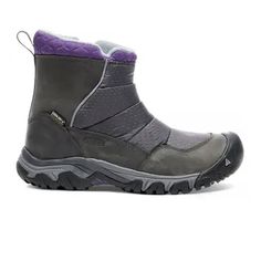 Keen Hoodoo III Low Zip Ankle Boot (Women) - Earl Grey/Purple Plumeria Boots - Winter - Mid Boot - The Heel Shoe Fitters Purple Plumeria, Thermal Heat, Waterproof Snow Boots, Mid Boots, Earl Gray, Weather Wear, Quilted Fabric, Earl Grey, Window Shopping