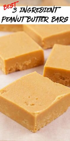 low carb gluten free  NO BAKE 3 ingredient peanut butter bars cut in squares on parchment paper Low Carb Fall Desserts, Simple Bars, Diy Peanut Butter, Low Calorie Peanut Butter, Butter Bars Recipe, Butter Squares, Work Snacks, 3 Ingredient Recipe