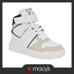 in stock Hightop Sneakers, Lace Up Sneakers, Metallic Accents, Sneakers White, Lifestyle Brands, High Top, Special Features, High Tops, White Black