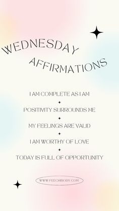 a poster with the words everyday affirmations written on it