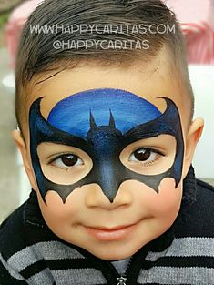 Face Painting For Boys, Girl Face Painting, Face Painting Tutorials, Batman Mask, Face Painting Easy, Face Paint Makeup