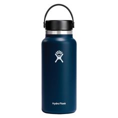 Hydro Flask Indigo Wide Mouth Bottle, 32 oz. Navy Blue Hydroflask, Hydro Flask 40 Oz, Stainless Steel Collar, Wide Mouth Water Bottle, Flask Bottle, Wide Mouth Bottle, Christmas Board, Classic Outdoor, Innovative Technology