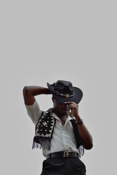 Fun Poses Men, Black Cowboy Photoshoot, Cowboy Attire Men, Cowboy Carter Outfit, Cowboy Photoshoot Men, Black Cowboy Aesthetic, African Cowboy, Black Cowboy Outfit, Cowboy Fashion For Men