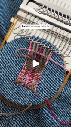 a video demonstrating how to use the loom weaving technique on jeans with an instruction manual