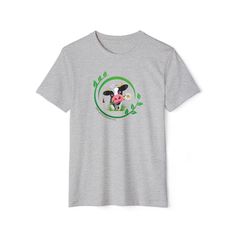 The unique design of Pleading Cow - Unisex Recycled Organic T-Shirt is not only cute, but also sustainable. Crafted from a blend of 45% recycled polyester and 55% organic cotton, this t-shirt is soft and comfortable. The color Athletic Heather features an alternative composition of 90% organic cotton and 10% recycled polyester. With a modern semi-relaxed fit and a trendy high neckline, this tee is the perfect combination of style and eco-friendliness. Made with 55% Organic Airlume Cotton and 45% Recycled Polyester (fiber content may vary for different colors), this t-shirt is lightweight (4.2 oz/yd² or 142 g/m²) and has a tear-away label for added convenience. XS S M L XL 2XL Width, in 16.50 18.00 20.00 22.00 24.00 26.00 Length, in 27.00 28.00 29.00 30.00 31.00 32.00 Athletic Apparel, Military Green, Grocery Bag, High Neckline, Solid Black, Fur Babies, Heathers, Unique Design, Cow