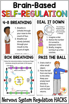 the brain - based self regulation poster is shown with instructions on how to use it