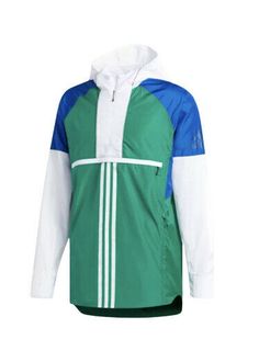 Adidas Bold, Basic Jackets, Mens Green, Windbreaker Jacket, Half Zip, Adidas Men, Custom Fit, Kangaroo Pocket, Piping