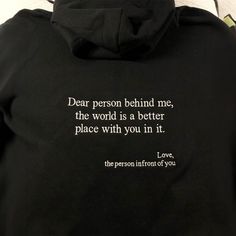 🎈 Sizing and Coloring - Brand: Gildan. Our top-selling shirt colors consist of Sand, Black, White, Sport Gray, Dark Chocolate, Forest Green, Light Pink, Light Blue, Maroon, Navy, Charcoal, Dark Heather, Royal, Orange, Military Green, and Indigo Blue. - Brand: Comfort Colors®. Our top-selling shirt colors consist of Blue Jean, Blue Spruce, Butter, Chalky Mint, Chambray, Crimson, Denim, Flo Blue, Grey, Light Green, Orchid, Pepper, Seafoam, Terracota, White. These colors are available in a wide ra Hooded Hoodie With Embroidered Text For Streetwear, Streetwear Hoodie With Embroidered Text, Cotton Hooded Sweatshirt With Embroidered Text, Fleece Hoodie With Embroidered Text, Black Crew Neck Hoodie With Embroidered Text, Winter Black Hoodie With Embroidered Text, Casual Black Hoodie With Embroidered Text, Dear Person Behind Me Hoodie, Person Behind Me Hoodie