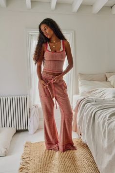 Sugar Plum Lounge Set | Free People Sugar Plum, Set Free, Running Clothes, Lounge Set, Boho Clothing, Small Bust, Workout Tops, Scoop Neckline, Boho Outfits