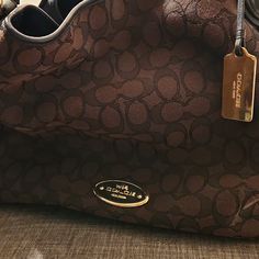 Signature Brown Coach Purse For Sale. Used Once. It's Just A Little Big For Me. Brown Coach Purse, Brown Coach, Bags Coach, Coach Purse, Coach Purses, Coach Bags, Shoulder Bags, Bag Lady, Purse