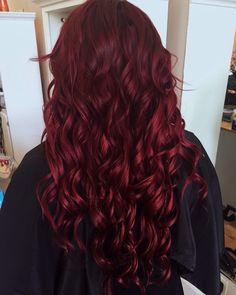 Custom colored set of Bellami Vibrant Red Bellisimas Curly Hair Color Ideas Red, Curly Red Hair Aesthetic, Hair Color Diy At Home, Burgundy Dyed Hair, Blood Red Hair Color, Hair Diy Color, Taehyung Black Hair, Elumen Hair Color, Dye Your Hair At Home