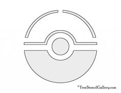 the pokemon ball logo is shown in black and white, as well as an outline